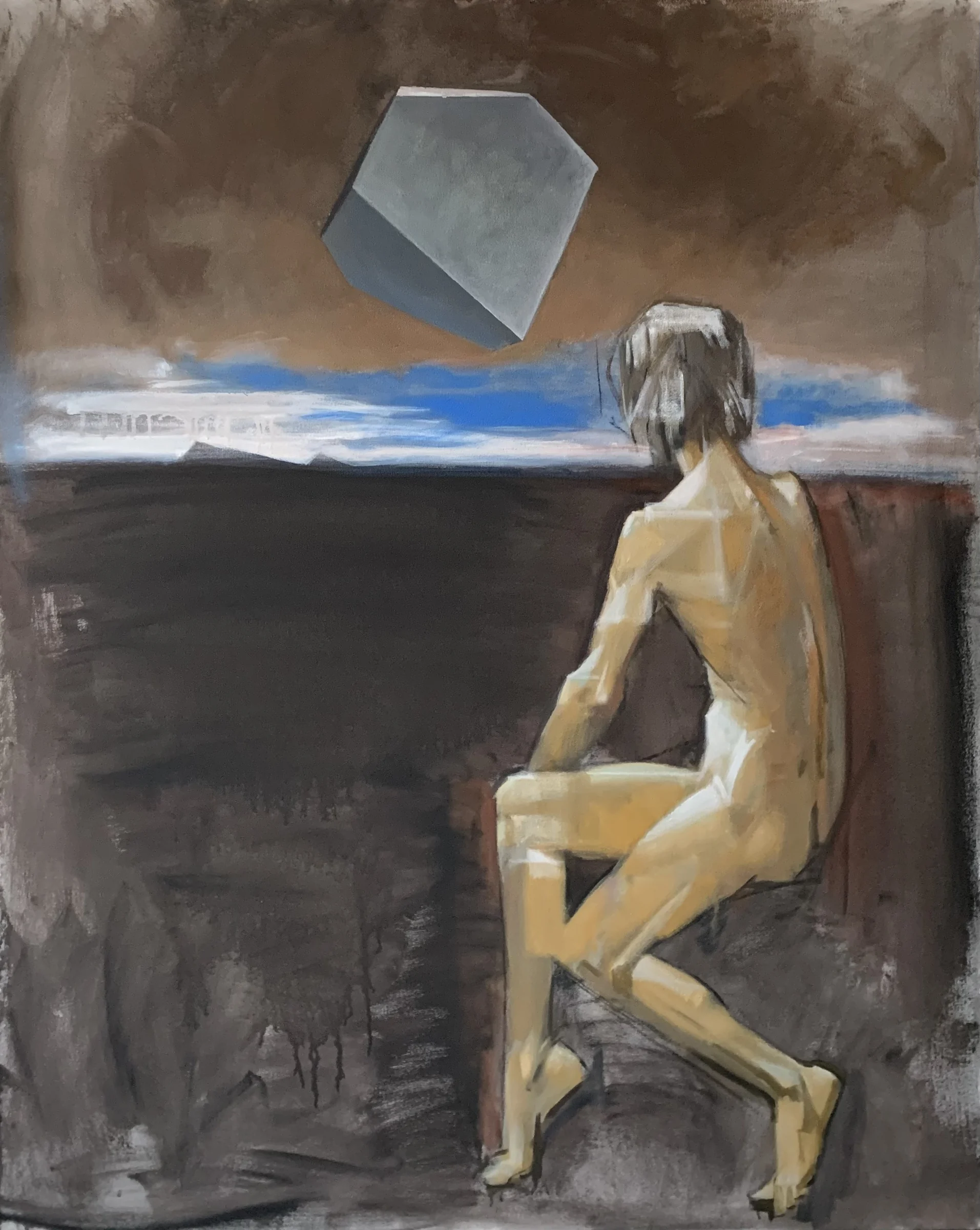 Boy Contemplating a Cube by Yevgen Piskunov